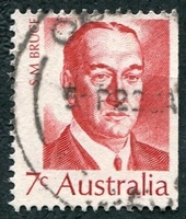 N°0458-1972-AUSTRALIE-CELEBRITES-S.M.BRUCE-7C-ROUGE