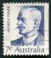 N°0459-1972-AUSTRALIE-CELEBRITES-ANDREW FISHER-7C-BLEU