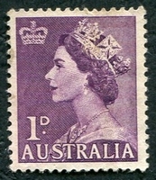 N°0196-1953-AUSTRALIE-ELIZABETH II-1P-VIOLET