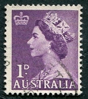 N°0196-1953-AUSTRALIE-ELIZABETH II-1P-VIOLET
