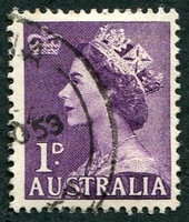 N°0196-1953-AUSTRALIE-ELIZABETH II-1P-VIOLET