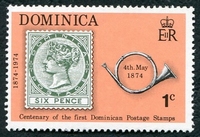 N°0384-1974-DOMINIQUE-CENTENAIRE 1ER TIMBRE-COR-1C