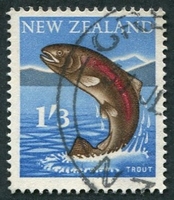 N°0393-1960-NOUVELLE ZELANDE-POISSON-TRUITE-1/3