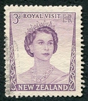 N°0325-1953-NOUVELLE ZELANDE-ELIZABETH II-3P-LILAS