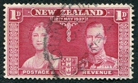 N°0233-1937-NOUVELLE ZELANDE-ELIZABETH ET GEORGE VI-1P