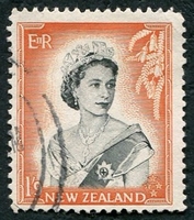 N°0337A-1954-NOUVELLE ZELANDE-ELIZABETH II-1/9