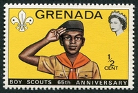 N°0445-1972-GRENADE-65 ANS SCOUTISME-SALUT-1/2C