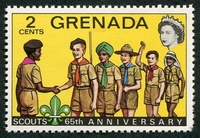 N°0447-1972-GRENADE-65 ANS SCOUTISME-SCOUTS PAYS DIVERS-2C