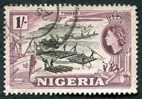 N°083-1953-NIGERIA-TRANSPORT BOIS-1S-LILAS NOIR