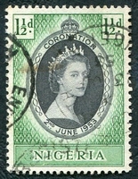 N°075-1953-NIGERIA-COURONNEMENT ELIZABETH II-1P1/2