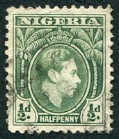 N°052-1938-NIGERIA-GEORGE VI-1/2P-VERT