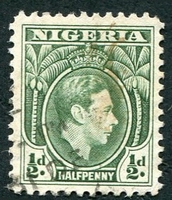 N°052-1938-NIGERIA-GEORGE VI-1/2P-VERT