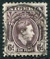 N°058-1938-NIGERIA-GEORGE VI-6P-BRUN VIOLET