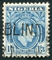 N°060-1938-NIGERIA-GEORGE VI-1/3-BLEU CLAIR