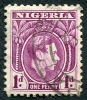 N°063-1944-NIGERIA-GEORGE VI-1P-LILAS