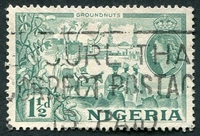 N°078-1953-NIGERIA-CULTURE ARACHIDES-1P1/2-VERT