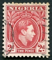 N°064-1944-NIGERIA-GEORGE VI-2P-ROUGE