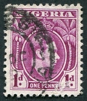 N°063-1944-NIGERIA-GEORGE VI-1P-LILAS