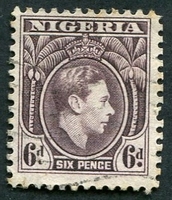 N°058-1938-NIGERIA-GEORGE VI-6P-BRUN VIOLET