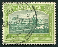 N°0082-1920-JAMAIQUE-EXPOSITION DE 1891-1/2P-OLIVE VERT
