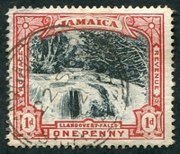 N°0032-1900-JAMAIQUE-CHUTES DE LLANDOVERY-1P-ROUGE ET NOIR