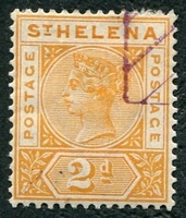 N°0023-1890-STE HELENE-REINE VICTORIA-2P-JAUNE FONCE