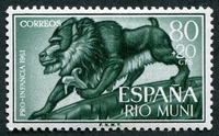 N°0020-1961-RIO MUNI-FAUNE-SINGE BABOUIN-80C+20C