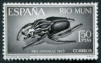 N°0065-1965-RIO MUNI-INSECTE-GOLIATHUS-1P50