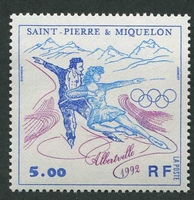 N°559-1992-ST PIERRE MIQUELON-J.O.D'HIVER-PATINAGE-5F