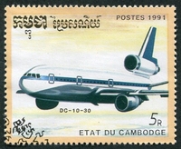 N°1023-1991-CAMBODGE-AVION DC10-30-5R