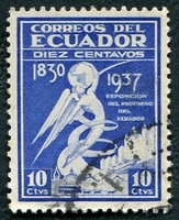 N°0365-1938-EQUATEUR-TRAFIC POSTAL-10C-OUTREMER