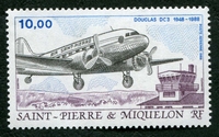N°067-1988-ST PIERRE MIQUELON-AVION DC3-10F