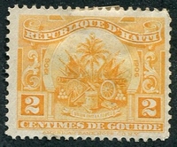 N°126-1906-HAITI-ARMOIRIES-2C-JAUNE ORANGE