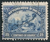 N°252-1920-HAITI-ALLEGORIE COMMERCE-25C-BLEU