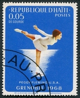 N°609-1968-HAITI-SPORT-JO GRENOBLE-PEGGY FLEMING-5C