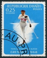 N°612-1968-HAITI-SPORT-JO GRENOBLE-TOINI GUSTAFSSON-25C