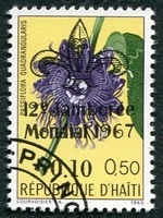 N°583-1967-HAITI-FLEURS-PASSIFLORA -+10C SUR 50C