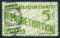 N°426-1959-HAITI-CAMPAGNE ALPHABETISATION-5C-VERT JAUNE