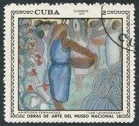 N°1419-1970-CUBA-TABLEAU-LES LAVANDIERES-2C
