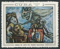 N°1285-1969-CUBA-TABLEAU-L'ANNONCIATION-2C