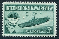 N°0628-1957-ETATS-UNIS-REVUE NAVALE INTERNAT-3C-VERT BLEU