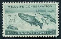 N°0612A-1956-ETATS-UNIS-POISSONS-SAUMONS ROYAUX-3C