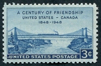 N°0512-1948-ETATS-UNIS-PONT CHEMIN DE FER USA-CANADA-3C