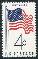 N°0688-1960-ETATS-UNIS-FETE NATIONALE-NOUVEAU DRAPEAU-4C