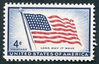 N°0630-1957-ETATS-UNIS-DRAPEAU DE 1957-4C