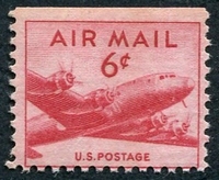 N°0035-1947-ETATS-UNIS-AVION DOUGLAS DC4-6C-ROSE CARMINE