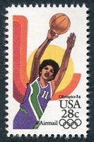 N°0101-1983-ETATS-UNIS-SPORT-JO LOS ANGELES-BASKET DAMES-28C