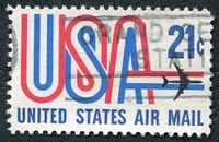 N°0072-1968-ETATS-UNIS-AVION ET LETTRES USA-21C