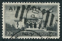 N°0036-1947-ETATS-UNIS-AVION ET PALAIS DE L'UNION-10C-NOIR