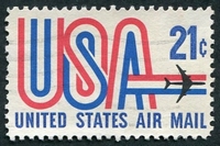 N°0072-1968-ETATS-UNIS-AVION ET LETTRES USA-21C